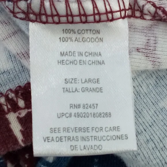 Harry Potter Winter Snowflake Glasses Maroon Blue Pajama Top Sleepwear Large - Picture 9 of 10